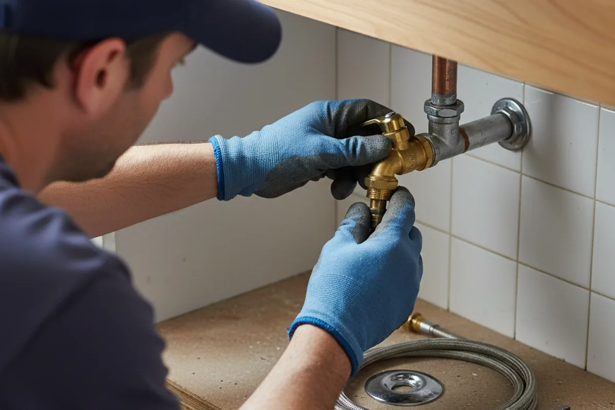 Shutoff valve and fitting work during Emergency Plumbing in Ona